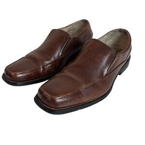 Florsheim Corvell Brown Slip-on Dress Shoe Men's 9D Leather Square 14052 Loafer